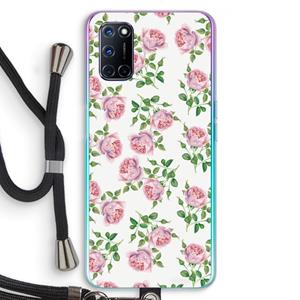 CaseCompany Kleine roosjes: Oppo A92 Transparant Hoesje met koord