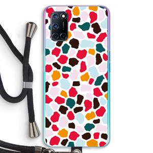 CaseCompany Colored Giraffe: Oppo A92 Transparant Hoesje met koord