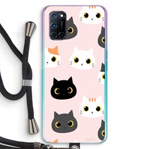 CaseCompany Katten: Oppo A92 Transparant Hoesje met koord
