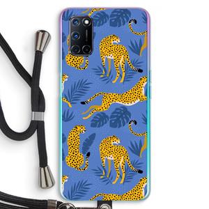 CaseCompany Luipaard: Oppo A92 Transparant Hoesje met koord