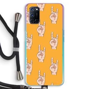 CaseCompany Rock: Oppo A92 Transparant Hoesje met koord