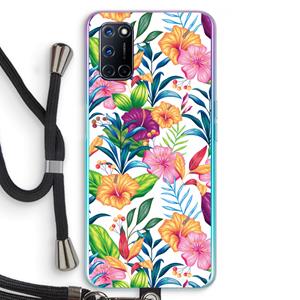 CaseCompany Tropisch 2: Oppo A92 Transparant Hoesje met koord