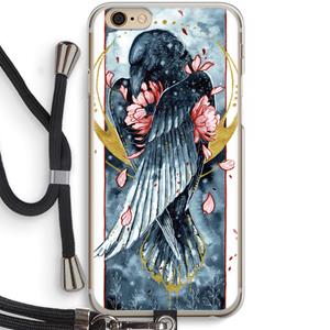 CaseCompany Golden Raven: iPhone 6 / 6S Transparant Hoesje met koord