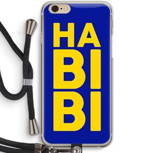 CaseCompany Habibi Blue: iPhone 6 / 6S Transparant Hoesje met koord