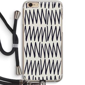 CaseCompany Marrakech Zigzag: iPhone 6 / 6S Transparant Hoesje met koord