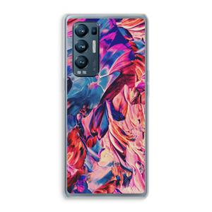 CaseCompany Pink Orchard: Oppo Find X3 Neo Transparant Hoesje