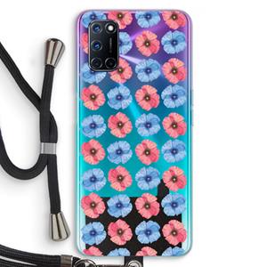 CaseCompany Klaproosjes: Oppo A92 Transparant Hoesje met koord