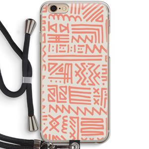 CaseCompany Marrakech Pink: iPhone 6 / 6S Transparant Hoesje met koord