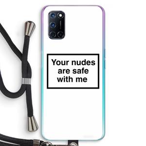 CaseCompany Safe with me: Oppo A92 Transparant Hoesje met koord