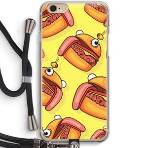 CaseCompany Hamburger: iPhone 6 / 6S Transparant Hoesje met koord