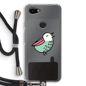 CaseCompany Birdy: Pixel 3a Transparant Hoesje met koord