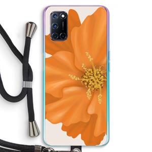 CaseCompany Orange Ellila flower: Oppo A92 Transparant Hoesje met koord