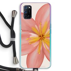 CaseCompany Pink Ellila Flower: Oppo A92 Transparant Hoesje met koord