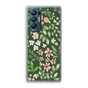 CaseCompany Botanical green sweet flower heaven: Oppo Find X3 Neo Transparant Hoesje