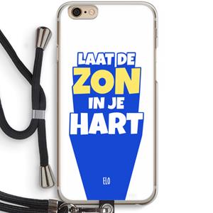 CaseCompany Laat de zon in je hart: iPhone 6 / 6S Transparant Hoesje met koord