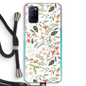 CaseCompany Sweet little flowers: Oppo A92 Transparant Hoesje met koord