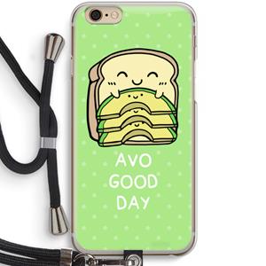 CaseCompany Avo Good Day: iPhone 6 / 6S Transparant Hoesje met koord