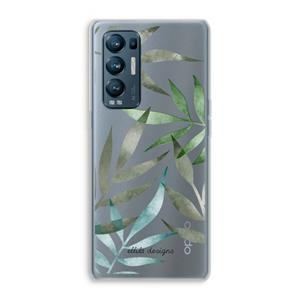 CaseCompany Tropical watercolor leaves: Oppo Find X3 Neo Transparant Hoesje
