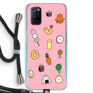 CaseCompany Happy bento friends: Oppo A92 Transparant Hoesje met koord