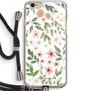 CaseCompany Botanical sweet flower heaven: iPhone 6 / 6S Transparant Hoesje met koord