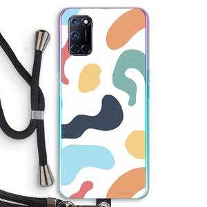 CaseCompany Memphis Shapes Blue: Oppo A92 Transparant Hoesje met koord