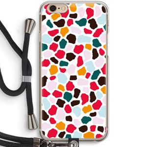 CaseCompany Colored Giraffe: iPhone 6 / 6S Transparant Hoesje met koord
