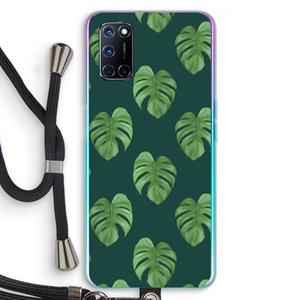 CaseCompany Monstera leaves: Oppo A92 Transparant Hoesje met koord