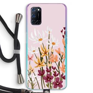 CaseCompany Painted wildflowers: Oppo A92 Transparant Hoesje met koord