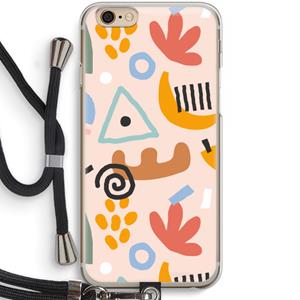 CaseCompany Abstract: iPhone 6 / 6S Transparant Hoesje met koord