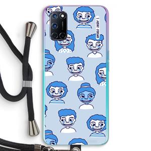 CaseCompany Gezichtjes: Oppo A92 Transparant Hoesje met koord