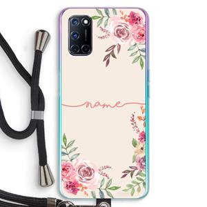 CaseCompany Rozen: Oppo A92 Transparant Hoesje met koord