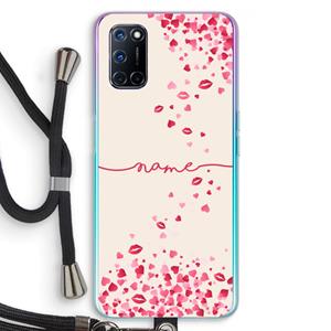CaseCompany Hartjes en kusjes: Oppo A92 Transparant Hoesje met koord