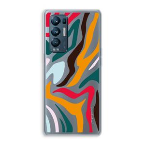 CaseCompany Colored Zebra: Oppo Find X3 Neo Transparant Hoesje