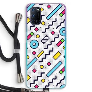 CaseCompany 8-bit N°8: Oppo A92 Transparant Hoesje met koord