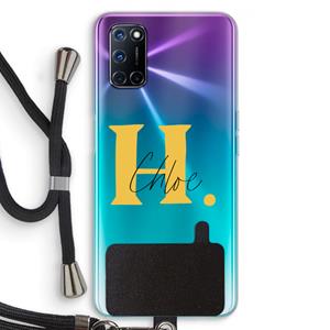 CaseCompany Amber Script: Oppo A92 Transparant Hoesje met koord