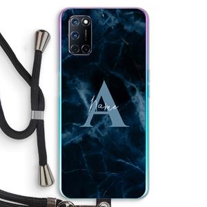 CaseCompany Midnight Marble: Oppo A92 Transparant Hoesje met koord