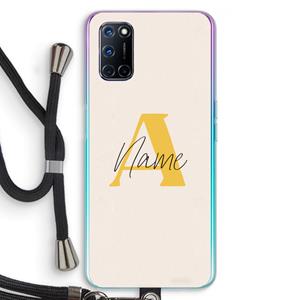 CaseCompany Amber Script: Oppo A92 Transparant Hoesje met koord