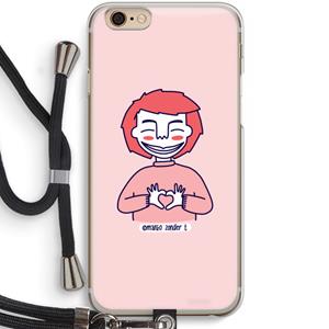 CaseCompany Hartje: iPhone 6 / 6S Transparant Hoesje met koord