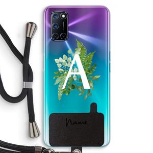 CaseCompany Green Brush: Oppo A92 Transparant Hoesje met koord