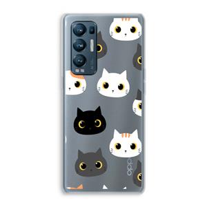 CaseCompany Katten: Oppo Find X3 Neo Transparant Hoesje