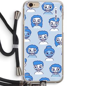 CaseCompany Gezichtjes: iPhone 6 / 6S Transparant Hoesje met koord