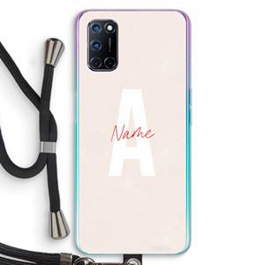 CaseCompany Strawberry Milkshake: Oppo A92 Transparant Hoesje met koord