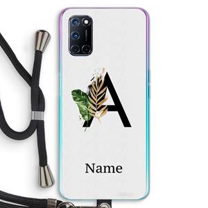 CaseCompany Charcoal Flora: Oppo A92 Transparant Hoesje met koord
