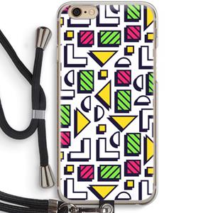CaseCompany 8-bit N°4: iPhone 6 / 6S Transparant Hoesje met koord