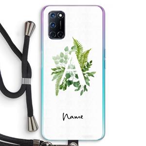 CaseCompany Green Brush: Oppo A92 Transparant Hoesje met koord