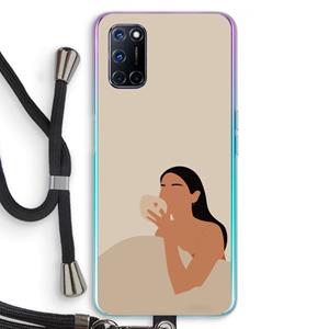 CaseCompany Fresh coffee: Oppo A92 Transparant Hoesje met koord