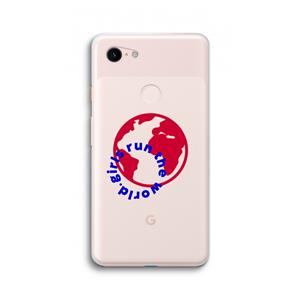 CaseCompany Run The World: Google Pixel 3 XL Transparant Hoesje