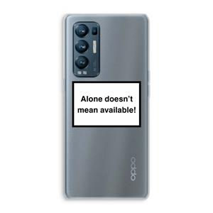 CaseCompany Alone: Oppo Find X3 Neo Transparant Hoesje