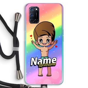 CaseCompany Chibi Maker man: Oppo A92 Transparant Hoesje met koord