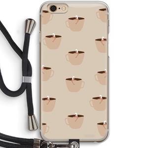 CaseCompany Morning coffee: iPhone 6 / 6S Transparant Hoesje met koord